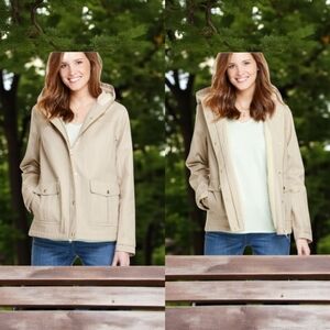 Vineyard Vines City Weekend Khaki Sherpa  Lined Hooded Jacket Size XL